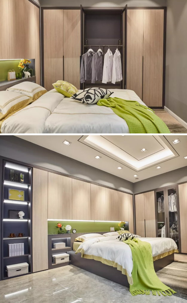 J9.COM免漆生态板清风胡桃定造衣柜实拍